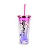 DOUBLE LAYER GRADIENT MERMAID TAIL WATER CUP_CWMM0985