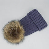 Unisex Knit Beanie Hat With Pom For Winter_Cwah05051