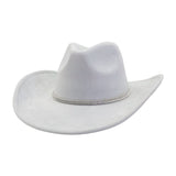 SUEDE DENIM COWBOY FEDORA HAT WESTERN ETHNIC STYLE_CWAH04394