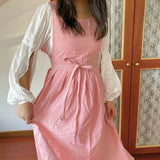 BAMBOO KNOTTED COTTON FULL BODY CAFE FLORAL APRON_CWMM5840