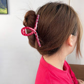 PINK POLKA DOT HOLLOW HAIRPIN SIMPLE STUDENT_CWAHA2077
