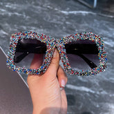 CANDY COLOR DIAMOND LARGE FRAME SUNGLASSES_CWASG0835