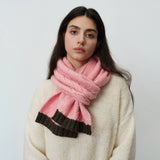 Twist Knit Wool Blend Scarf Cozy Two-Tone Wrap_Cwasc1283