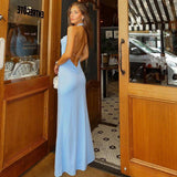 Stylish Off-The-Neck Backless Collared Dress