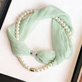 White Pearl Magnetic Skinny Silk Scarf_Cwasc03936