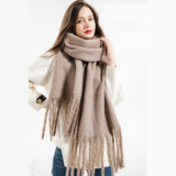 Wool Knit Scarfthick Long Solid Winter Wrap_Cwasc0166