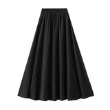 HIGH WAIST A LINE LOOSE FIT FLOWY MIDI SKIRT_CWBMS0332