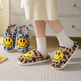 LEOPARD SMILING COTTON FUZZY SLIPPERS WOMEN_CWSHS0278