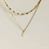 BLUE TEARS SMALL OPAL DOUBLE LAYER NECKLACE_CWMM5552