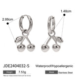 18K GOLD STAINLESS STEEL CHERRY DROP EARRINGS_CWASC1675