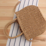 FOREST STYLE LITERARY LETTER PORTABLE STRAW BAG_CWAB2113