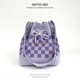 2024 CASUAL DRAWSTRING BUCKET KNITTED BAG_CWAB2375