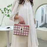 NEW HOUNDSTOOTH LARGE CAPACITY COSMETIC BAG_CWAB4412