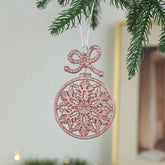 PLASTIC PINK GOLD GLITTER XMAS TREE HANGING DECOR_CWMM9762