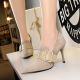 Women Deep High Heels With Belt Buckle