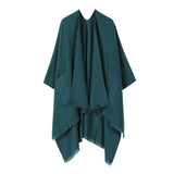 SOLID COLOR SHAWL POCKET WARM SCARF CAPE_CWASC2182