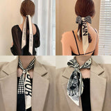 FLORAL LETTER SCARF HAIR TIE BAG RIBBON_CWASC0096