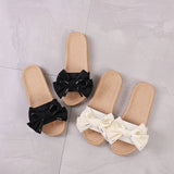 CUTE BOW LINEN SLIPPERS FOR HOME OFFICE_CWSHF0177