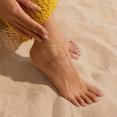 18K GOLD BEADED TOE ANKLET CHAIN STAINLESS_CWAJE4750