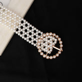 PEARL WOVEN BELT ALLOY BUCKLES_CWABE0405