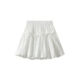 HIGH WAIST A LINE SHORT SKIRT WITH BOW BUDS_CWBMS0317