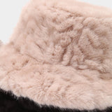 Faux Mink Plush Bucket Hat Winter Warm Trendy_Cwah04780