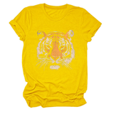 Women Summer Tee With Stylish Tiger Print_Cwttsl0494