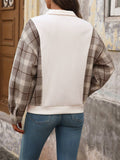 Vintage Style Stitching Design Loose Hoodie