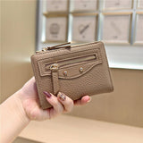 Minimalist Zip Wallet With Studded Details_Cwab06234