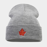 RED MAPLE LEAF EMBROIDERY KNITTED HAT HIP HOP HAT_CWAH2083
