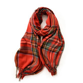 PLAID WINTER SCARF FOR WOMEN WITH TASSELS WARM_CWASC0186