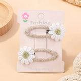 FRESH DAISY HAIR CLIP SET HANDMADE FABRIC CLIPS_CWAHA6712