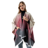 FASHIONABLE SHAWL IMITATION CASHMERE SLIT CAPE_CWASC2226