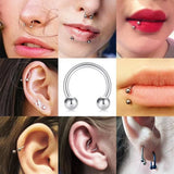 C SHAPED BALL LIP RING STAINLESS STEEL PIERCING_CWMM9586