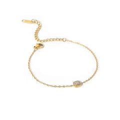 DELICATE 18K GOLD TITANIUM ZIRCON SQUARE PENDANT_CWAJE4773