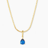 STAINLESS STEEL COLORED DROP ZIRCON NECKLACE_CWMM3921