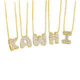 Tiny Zirconia Pendant 26 Letters Necklace_Cwmm5863