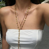 SMALL FRESH COLORFUL Y SHAPED DAISY CHAIN NECKLACE_CWMM3127