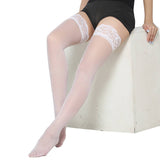 Women Sheer Thigh High Pantyhose Lace Stockings_Cwms0220