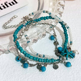 BOHO TURQUOISE STARFISH ANKLET HANDMADE CHARM_CWMM6345