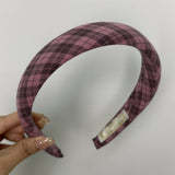 Vintage Plaid French Wide Brim Headband
