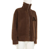 Vintage Jacket Lamb Fleece Zip-Up Lapel Jacket