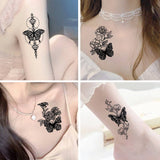 BUTTERFLY SKETCH FLOWER ARM TATTOOS CHIC_CWMM8230