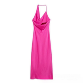 Womens French Style Asymmetric Satin Dress_Cwdmd5814