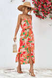 CONDOLE BELT PRINTING SPLIT DRESS_CWDSD2621