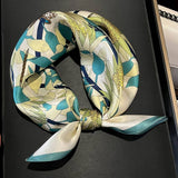 SCARF AUTUMN FLORAL LONG SILK NECK SCARF SHAWL_CWASC0565