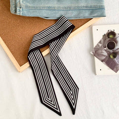 Trendy Striped Scarf Hair Wrap Bag Tie_Cwasc02986
