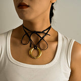 MINIMALIST 18K STEEL SOLID HOOP EARRINGS WITH CORD_CWMM8891