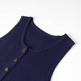 Solid Color Pendant Single-Breasted Sweater Dress