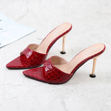 SNAKESKIN PATTERN POINTED TOE STILETTO PUMPS_CWSHS0609
